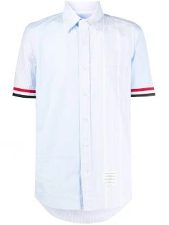 Thom Browne RWB-stripe short sleeve shirt