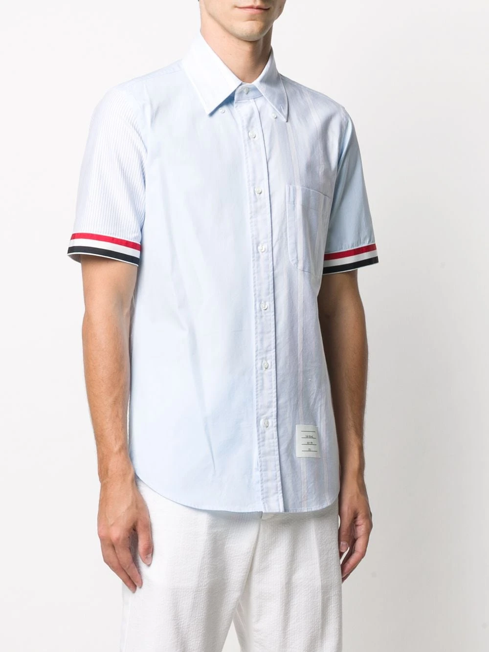 Budget π Thom Browne RWB stripe short sleeve shirt shirts of men β€οΈ 3 Thom Browne RWB-stripe short sleeve shirt