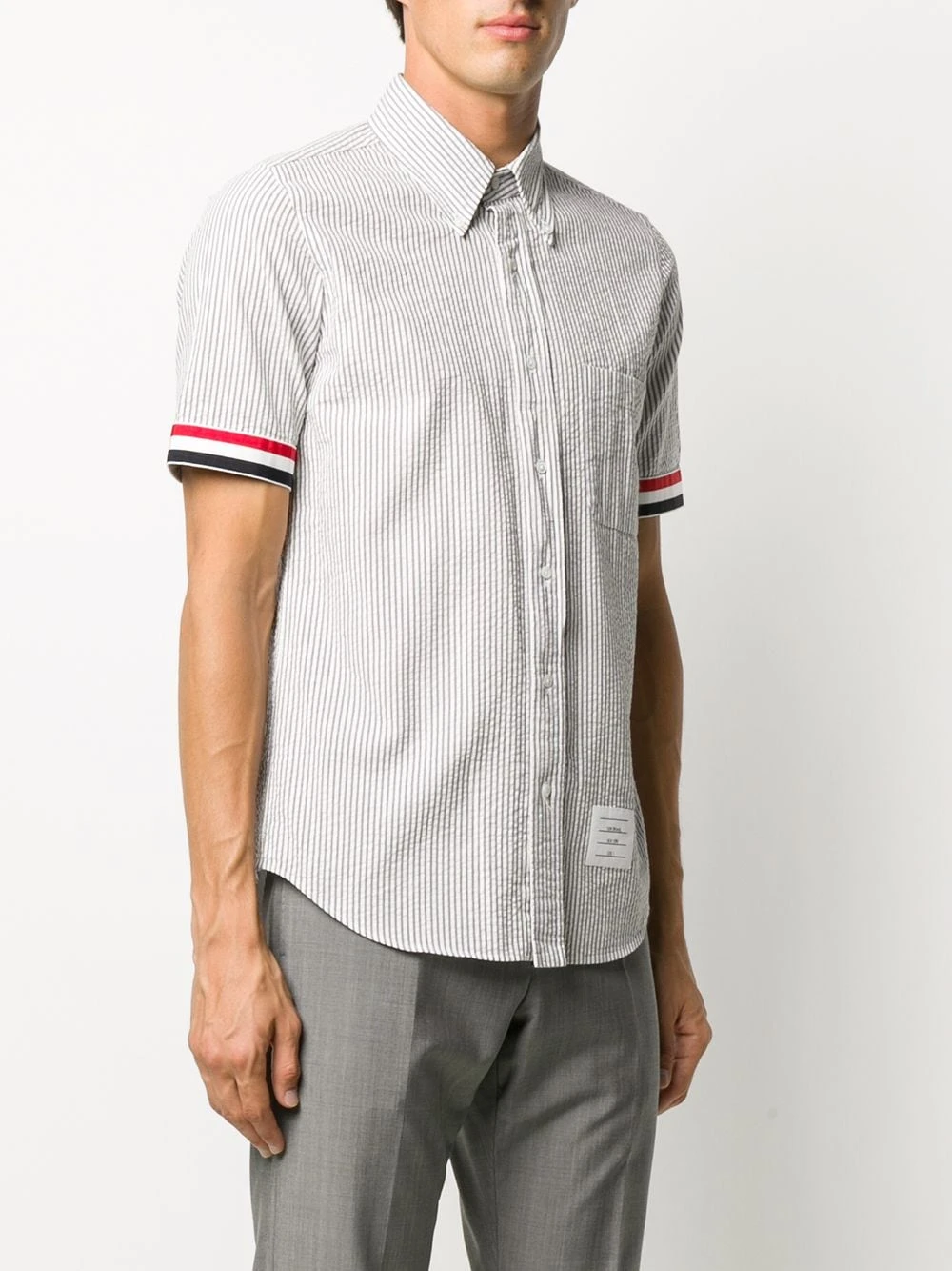 Cheap ✔️ Thom Browne Seersucker stripe button down shirt shirts of men ⭐ 3 Thom Browne Seersucker stripe button-down shirt