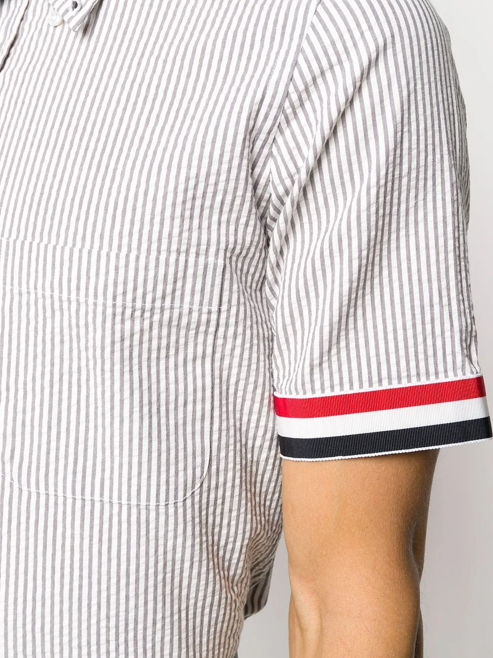 Cheap ✔️ Thom Browne Seersucker stripe button down shirt shirts of men ⭐ 5 Thom Browne Seersucker stripe button-down shirt
