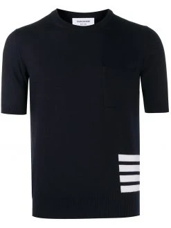 Thom Browne 4-Bar stripe knitted T-shirt