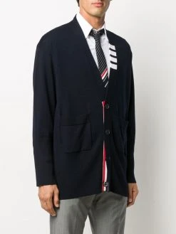 Thom Browne 4-Bar stripe oversize cardigan