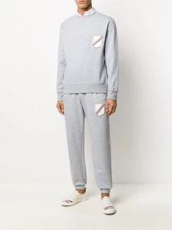 Thom Browne crest-patch boat-neck sweatshirt