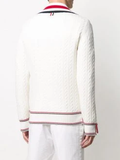 Cheap π Thom Browne V neck knit jumper knitted sweaters of men 𧨠8 Thom Browne V-neck knit jumper
