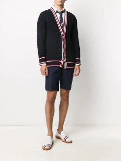 Thom Browne cable knit V-neck cardigan