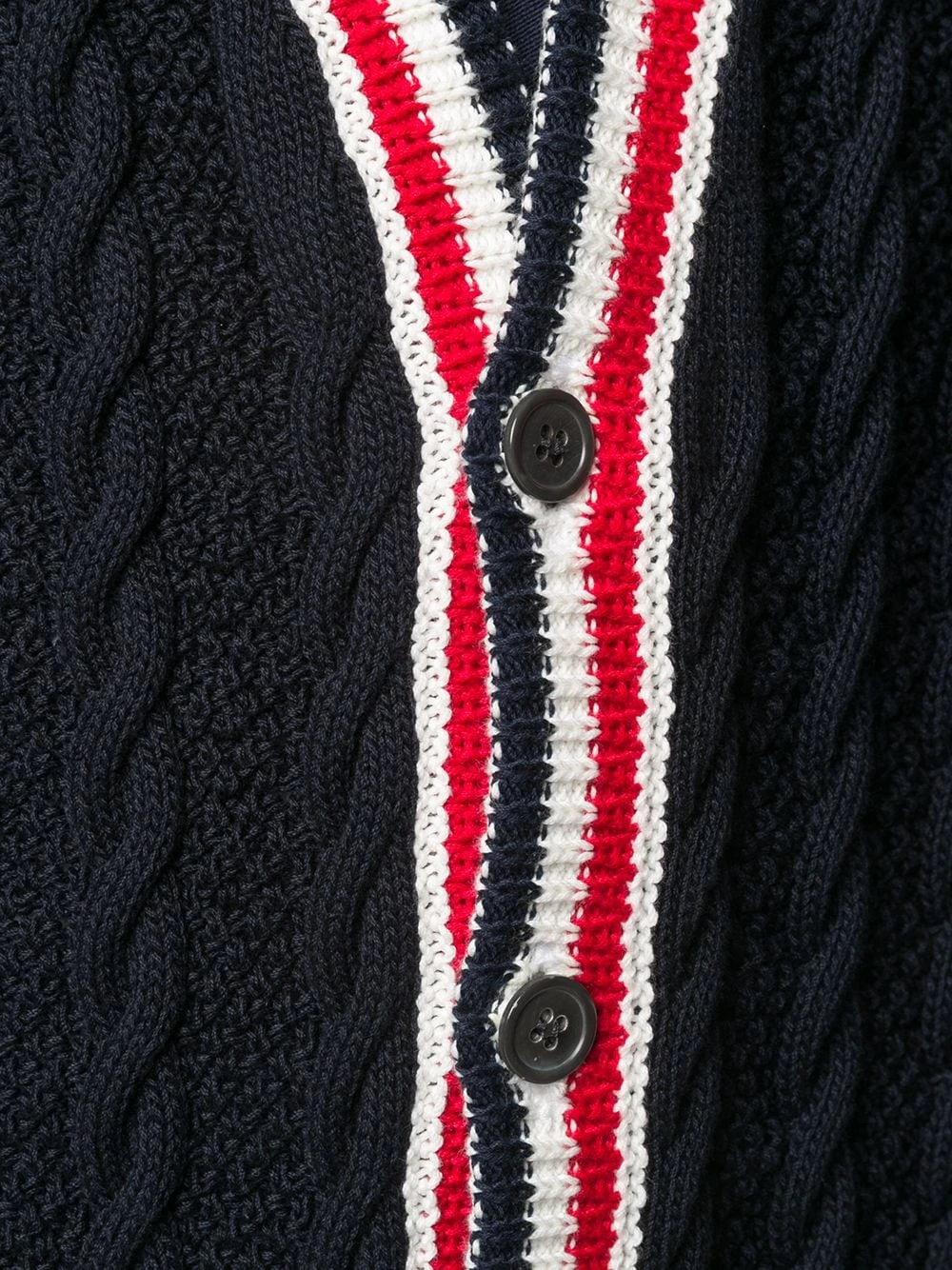 Outlet π Thom Browne Cable knit V neck cardigan cardigans of men β€οΈ 5 Thom Browne cable knit V-neck cardigan