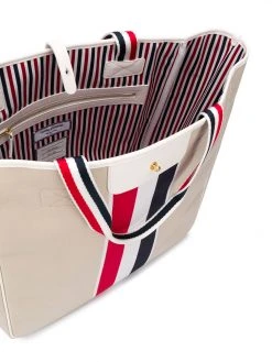 Thom Browne RWB-stripe tote bag