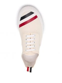 Budget 𧨠Thom Browne Heritage RWB stripe canvas sneakers of men π 7 Thom Browne heritage RWB-stripe canvas sneakers