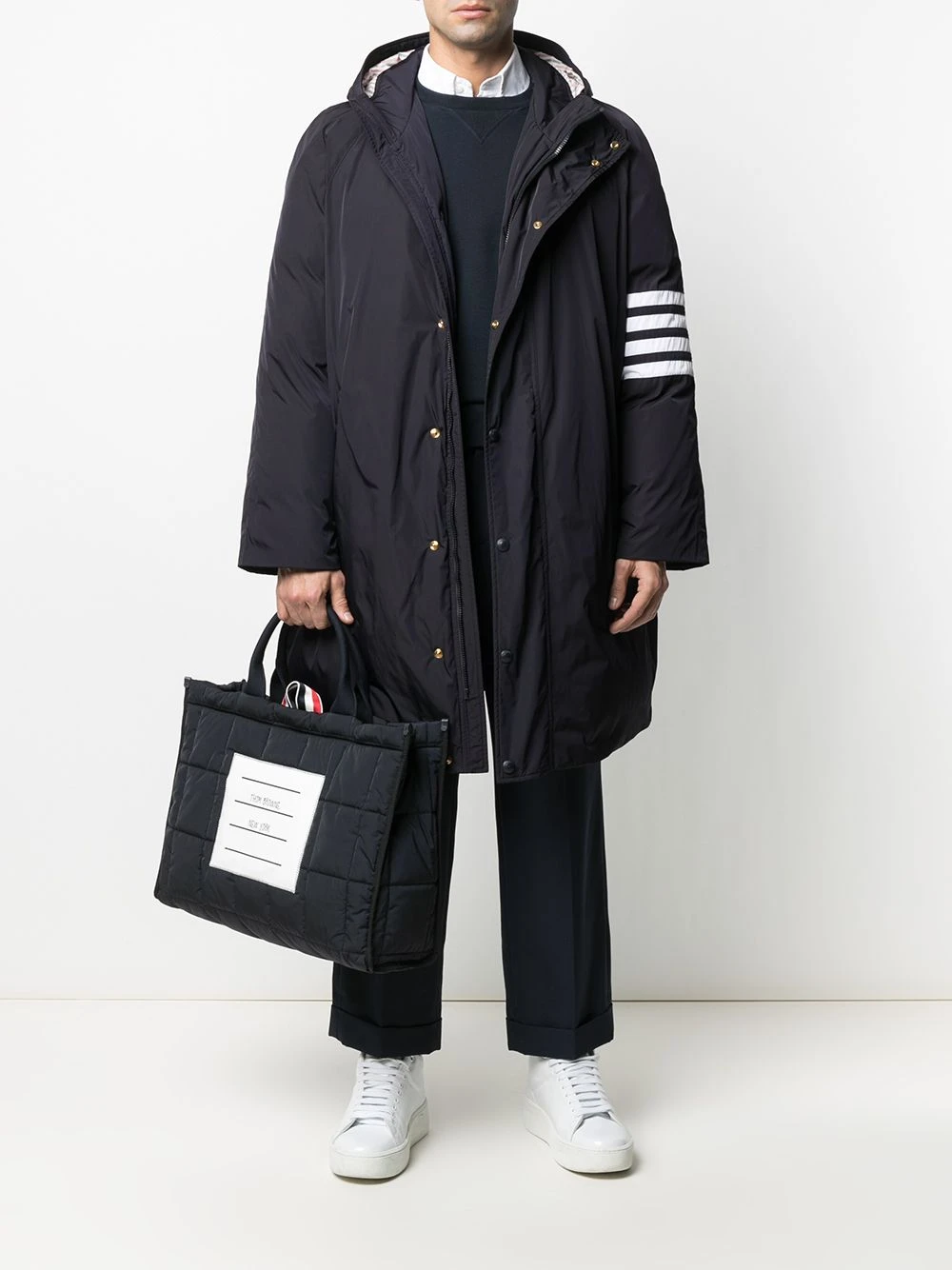 Cheap ✔️ Thom Browne Downfill hooded football 4 Bar parka parkas of men ⌛ 2 Thom Browne downfill hooded football 4-Bar parka
