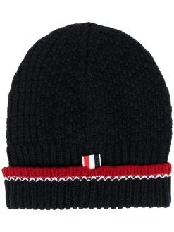 Thom Browne knitted merino beanie hat