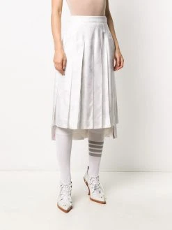Best Pirce ❤️ Thom Browne Ribbons print pleated skirt pleated skirts of women ✨ 7 Thom Browne ribbons print pleated skirt