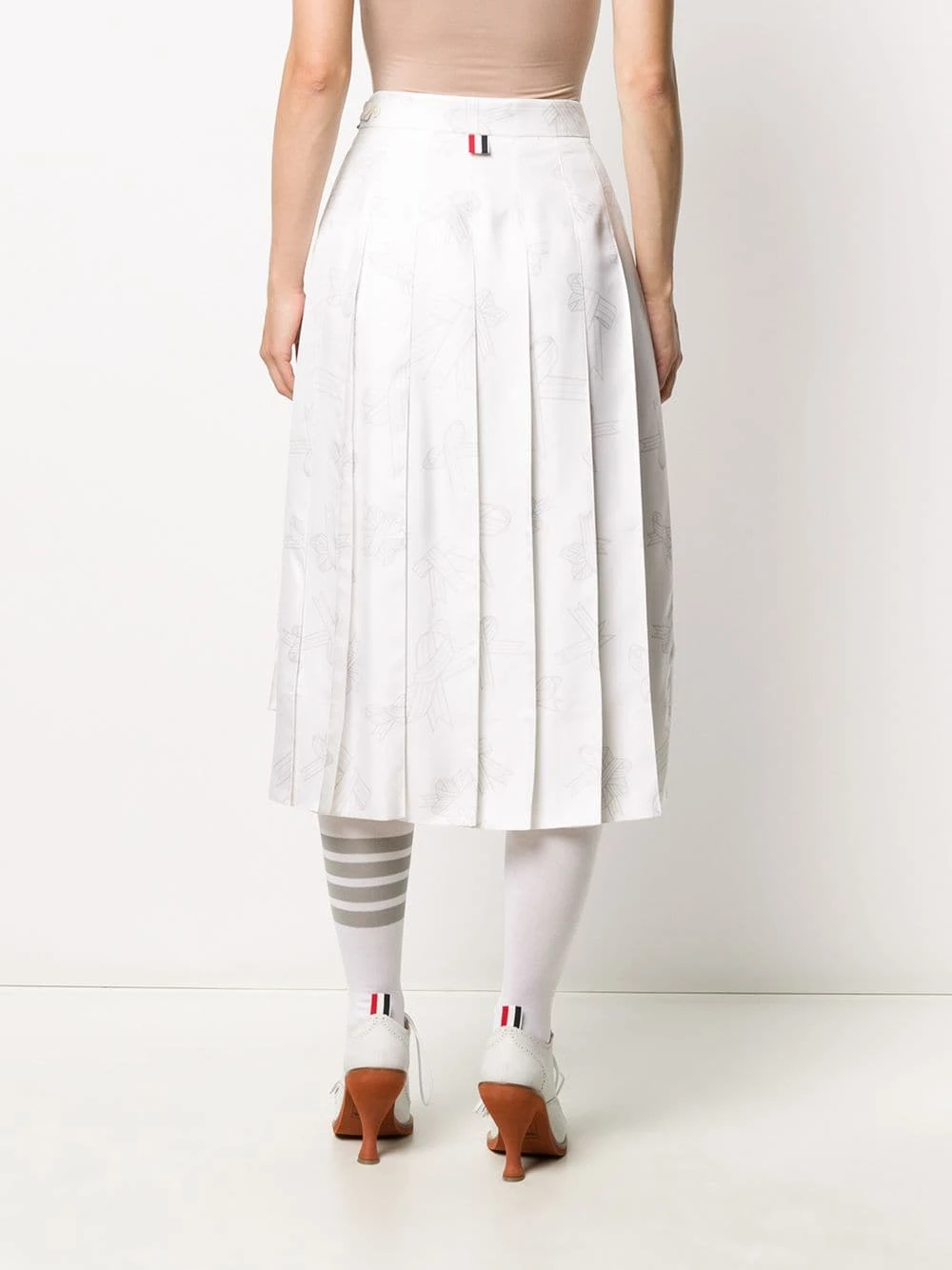 Best Pirce ❤️ Thom Browne Ribbons print pleated skirt pleated skirts of women ✨ 4 Thom Browne ribbons print pleated skirt