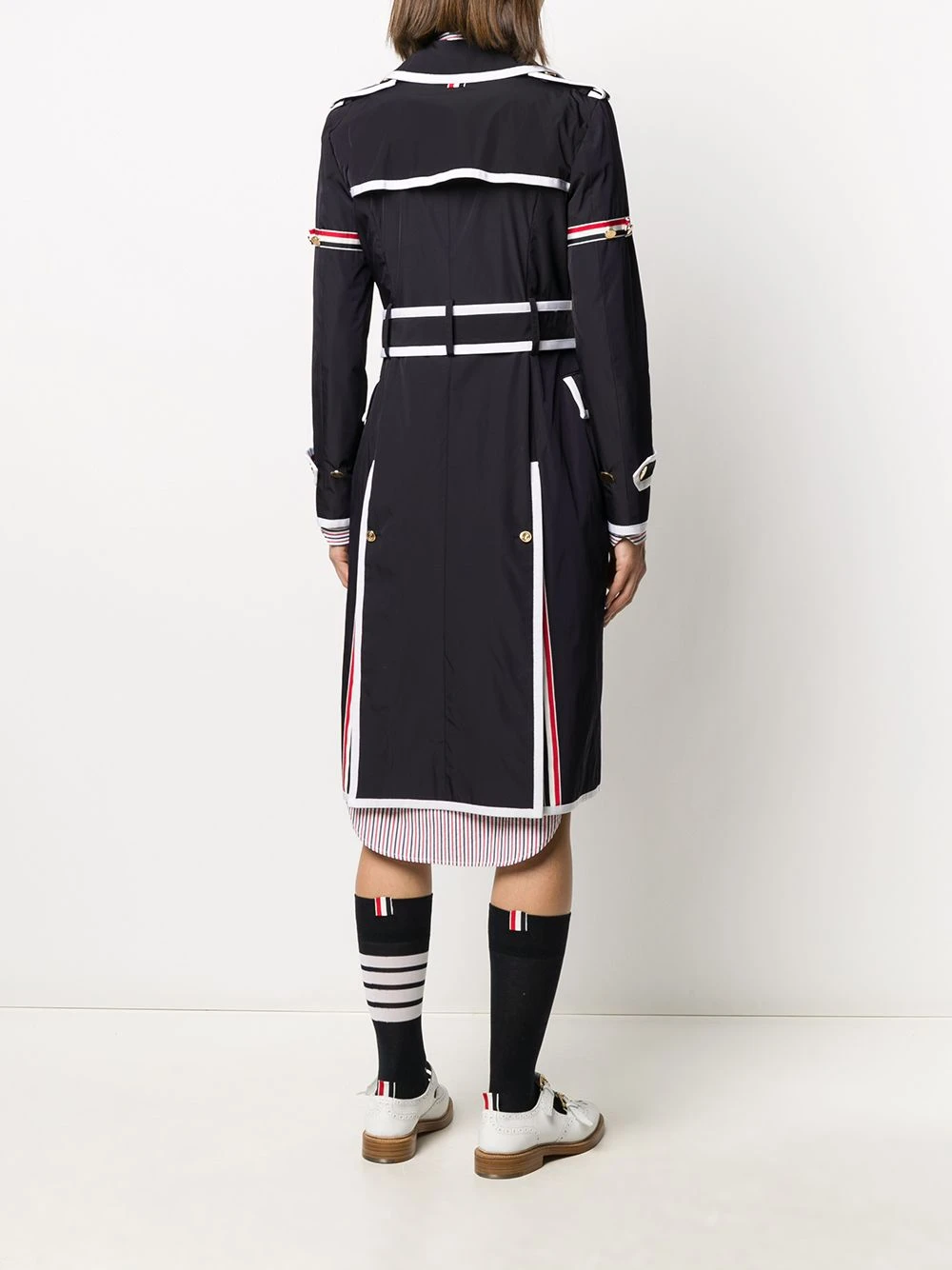 Outlet π Thom Browne Contrast trim trench coat trench coats & raincoats of women π₯° 4 Thom Browne contrast-trim trench coat