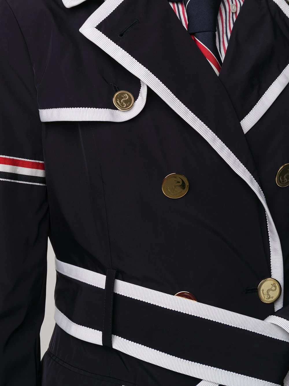 Outlet π Thom Browne Contrast trim trench coat trench coats & raincoats of women π₯° 5 Thom Browne contrast-trim trench coat
