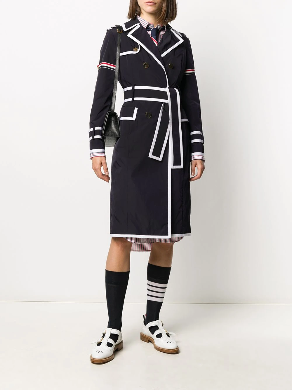 Outlet π Thom Browne Contrast trim trench coat trench coats & raincoats of women π₯° 2 Thom Browne contrast-trim trench coat