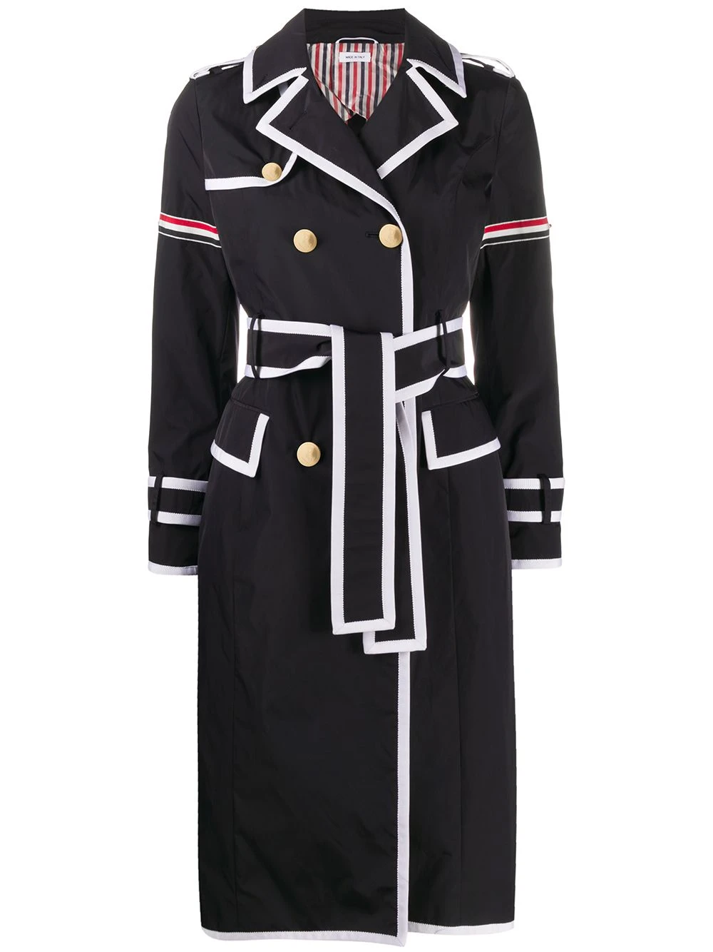 Outlet π Thom Browne Contrast trim trench coat trench coats & raincoats of women π₯° 1 Thom Browne contrast-trim trench coat