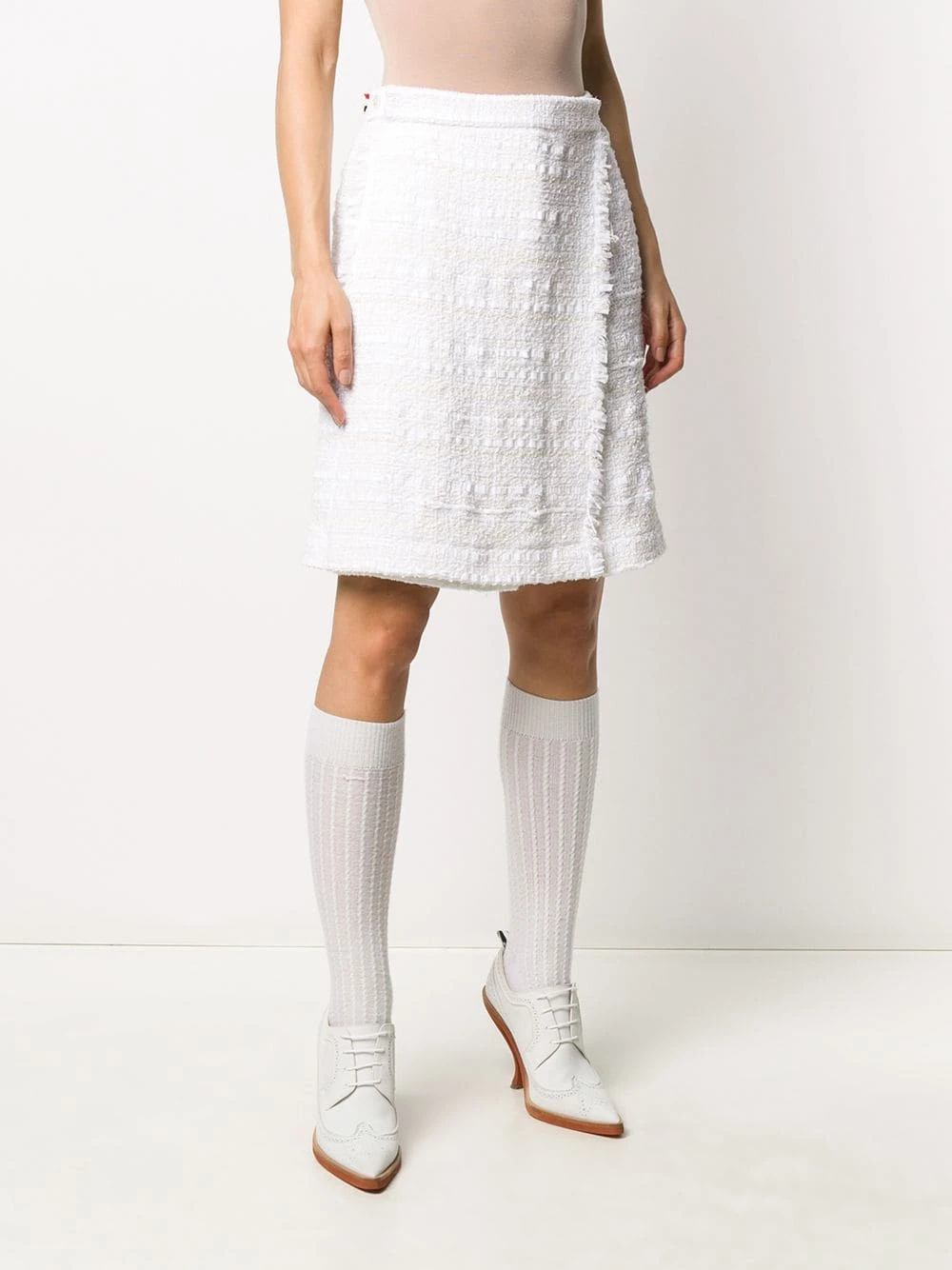 Outlet π Thom Browne Frayed tweed wrap shorts knee-length shorts of women βοΈ 3 Thom Browne frayed tweed wrap shorts