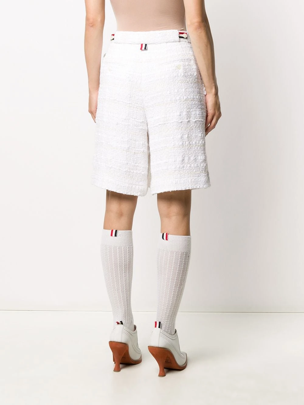 Outlet π Thom Browne Frayed tweed wrap shorts knee-length shorts of women βοΈ 4 Thom Browne frayed tweed wrap shorts