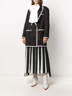 Thom Browne RWB-detail pleated ankle-length skirt