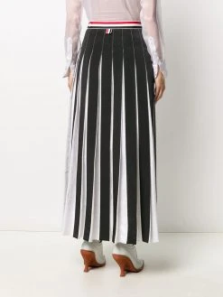 Thom Browne RWB-detail pleated ankle-length skirt