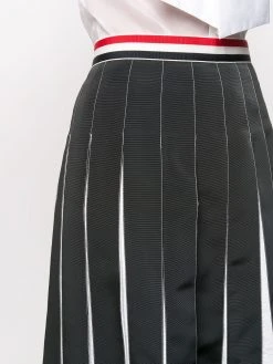 Thom Browne RWB-detail pleated ankle-length skirt