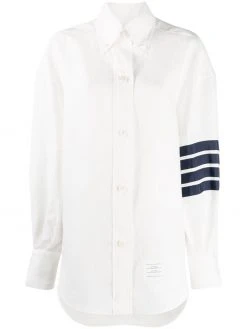Thom Browne 4-Bar stripe oversize shirt