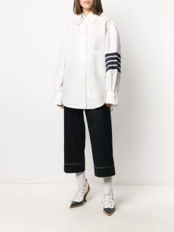 Thom Browne 4-Bar stripe oversize shirt