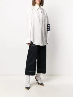 Thom Browne 4-Bar stripe oversize shirt