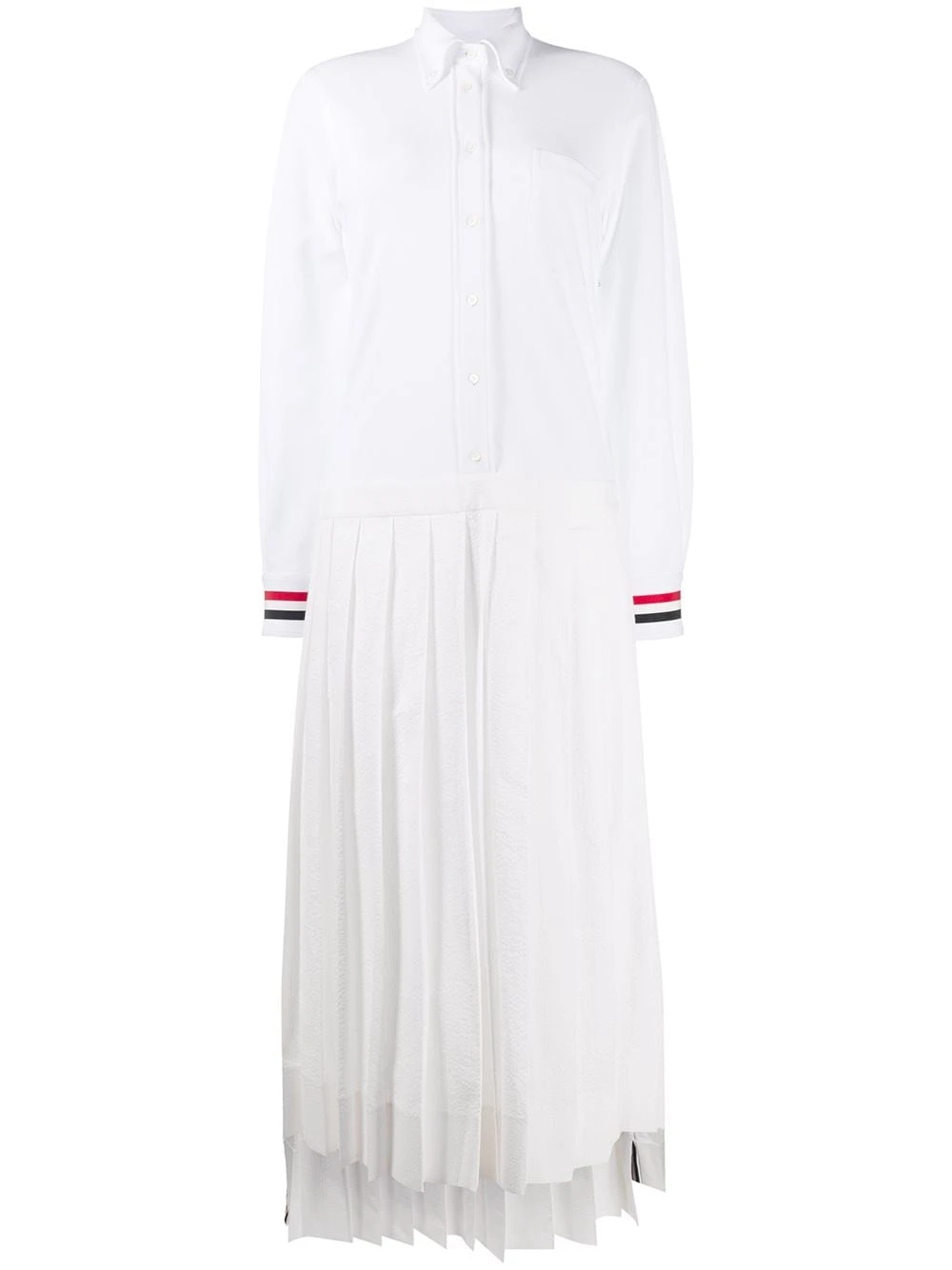Outlet 👏 Thom Browne Pleat detail shirt dress day✨ dresses of women ✔️ 1 Thom Browne pleat-detail shirt dress