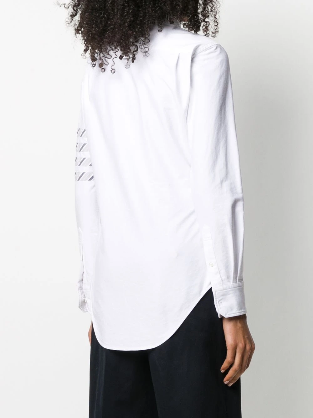 Cheap π Thom Browne 4 Bar stripe long sleeve shirt shirts of women π 4 Thom Browne 4-Bar stripe long-sleeve shirt
