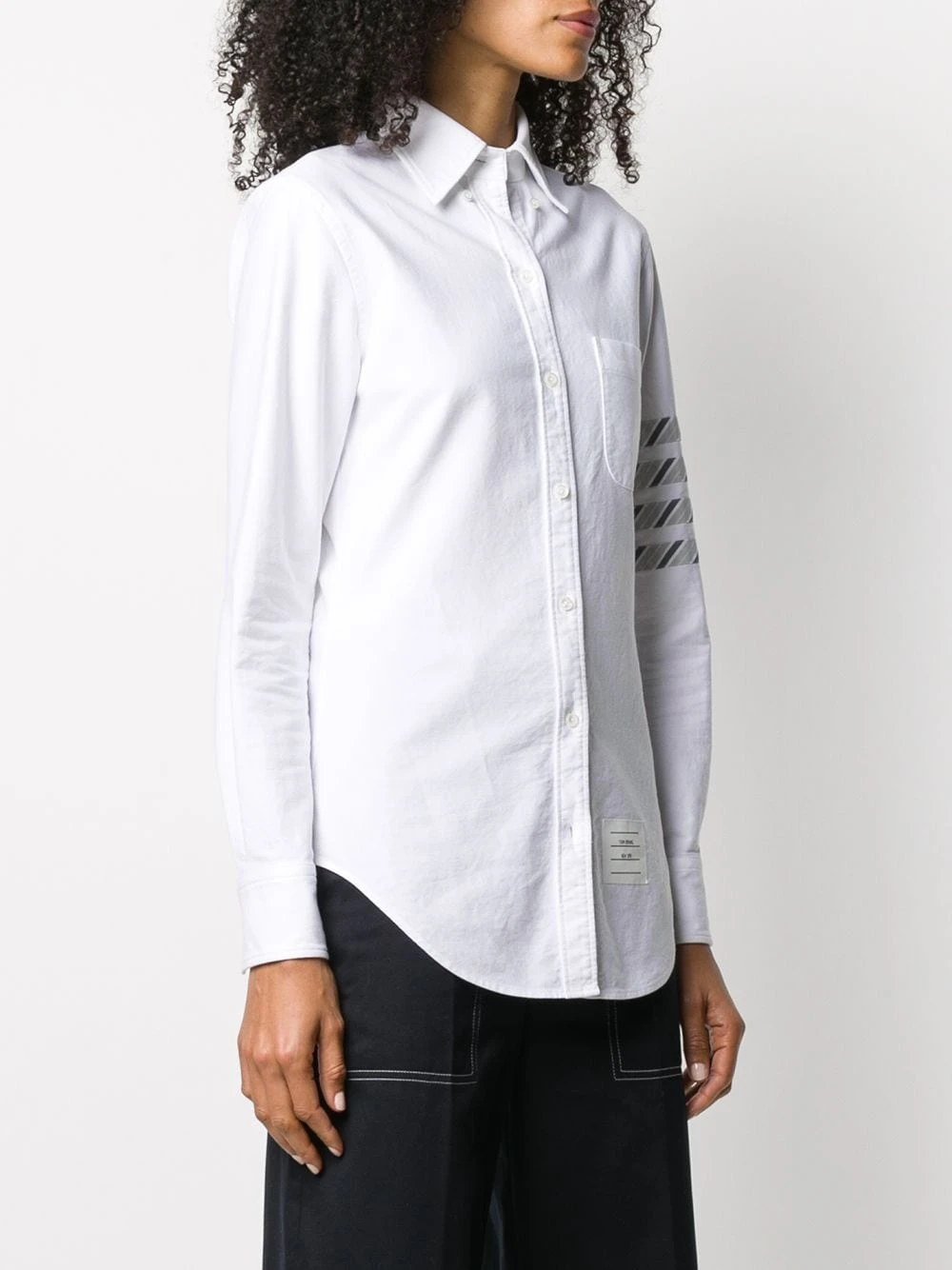 Cheap π Thom Browne 4 Bar stripe long sleeve shirt shirts of women π 3 Thom Browne 4-Bar stripe long-sleeve shirt
