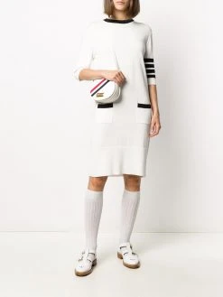 Thom Browne Hector four-bar stripe midi dress