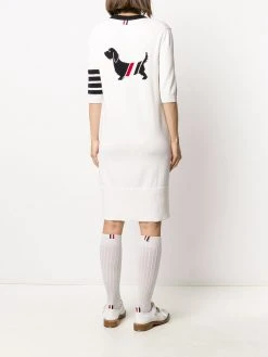 Thom Browne Hector four-bar stripe midi dress