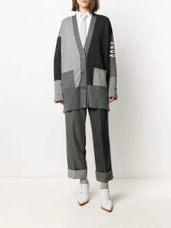 Thom Browne Funmix 4-Bar stripe cardi-coat