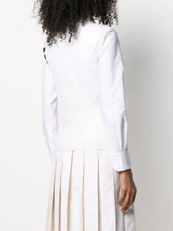 Deals ⌛ Thom Browne 4 Bar stripe tie crew neck top knitted tops of women ✨ 8 Thom Browne 4-Bar stripe tie crew neck top