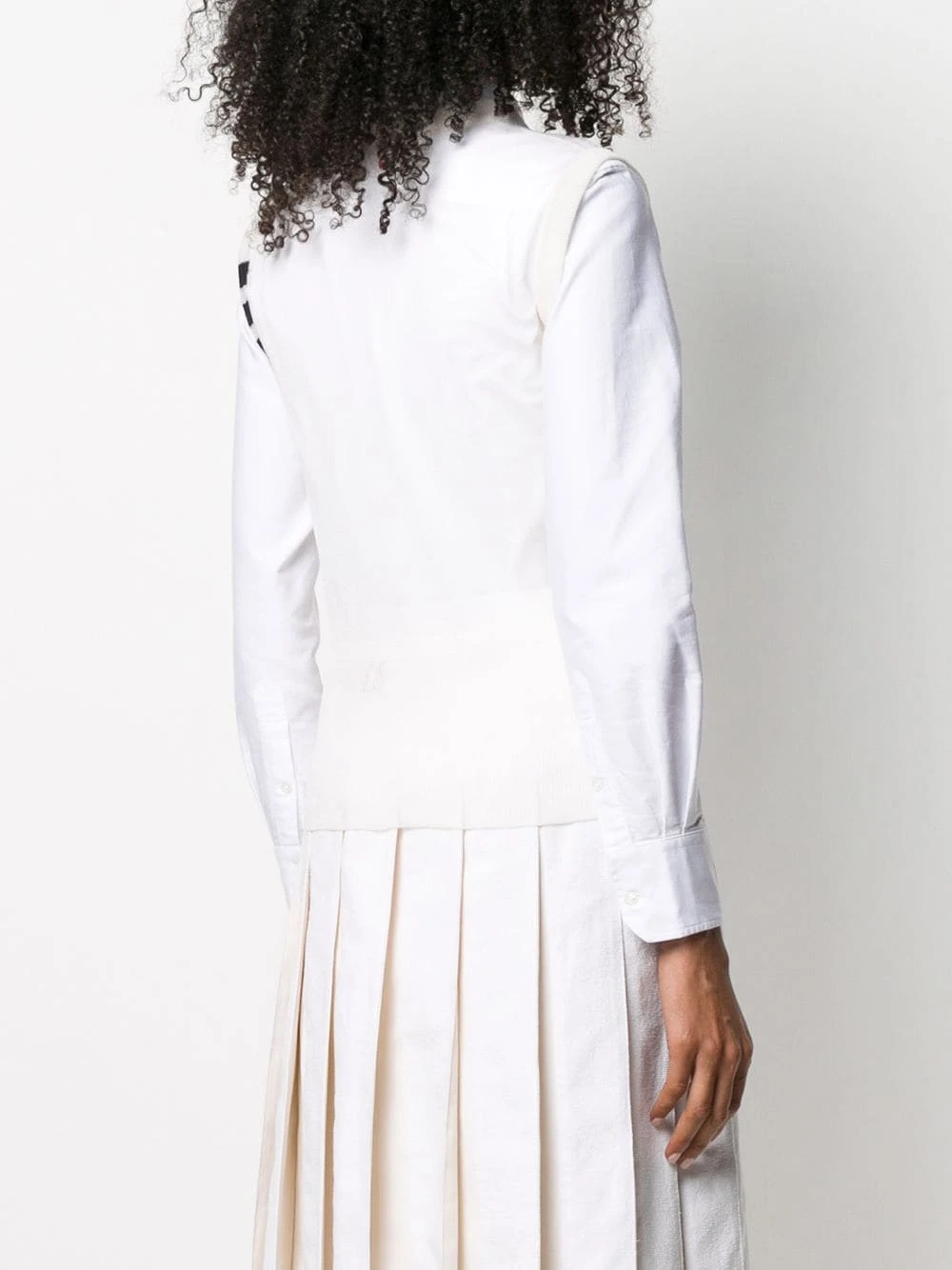 Deals ⌛ Thom Browne 4 Bar stripe tie crew neck top knitted tops of women ✨ 4 Thom Browne 4-Bar stripe tie crew neck top