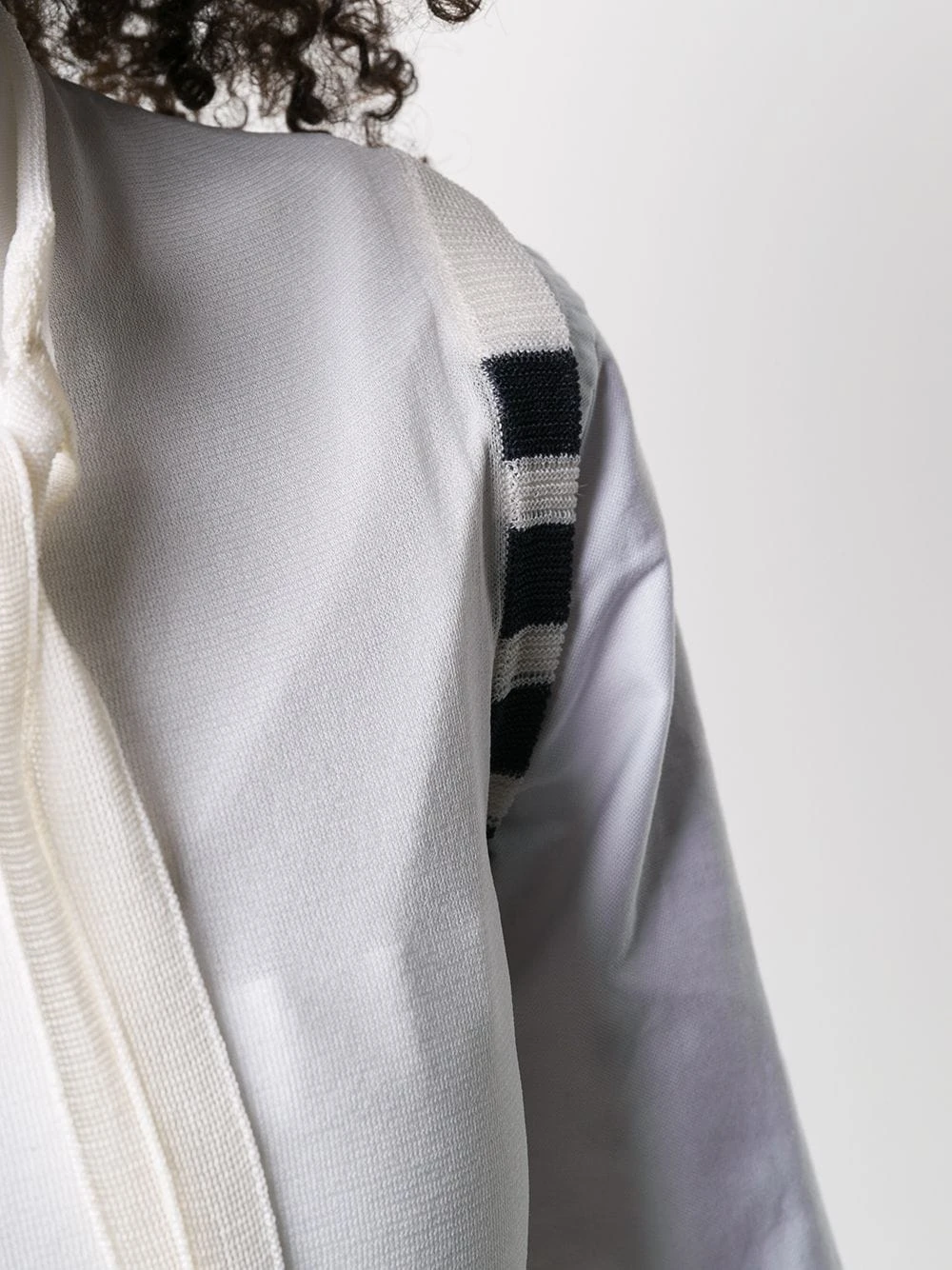 Deals ⌛ Thom Browne 4 Bar stripe tie crew neck top knitted tops of women ✨ 5 Thom Browne 4-Bar stripe tie crew neck top