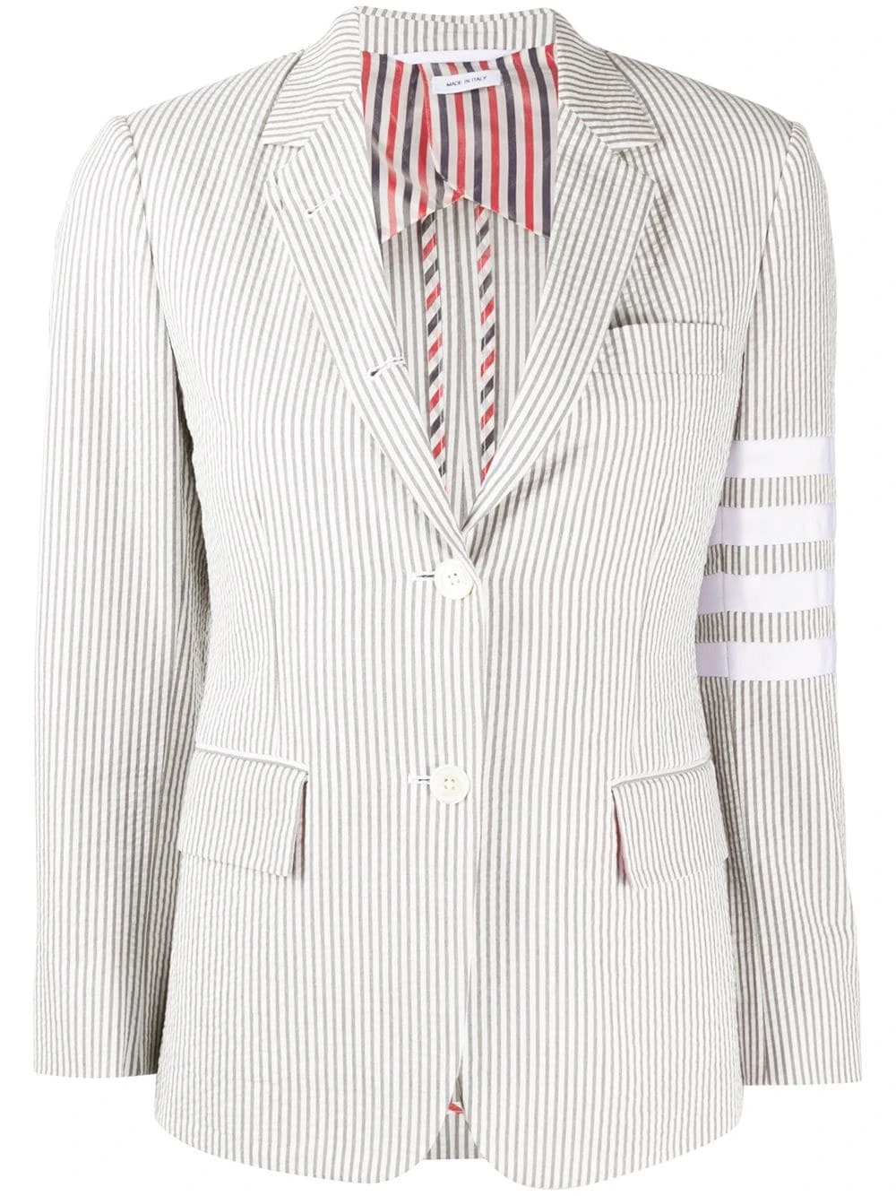 Best Pirce ⌛ Thom Browne 4 Bar stripe seersucker sportcoat blazers of women ⭐ 1 Thom Browne 4-Bar stripe seersucker sportcoat