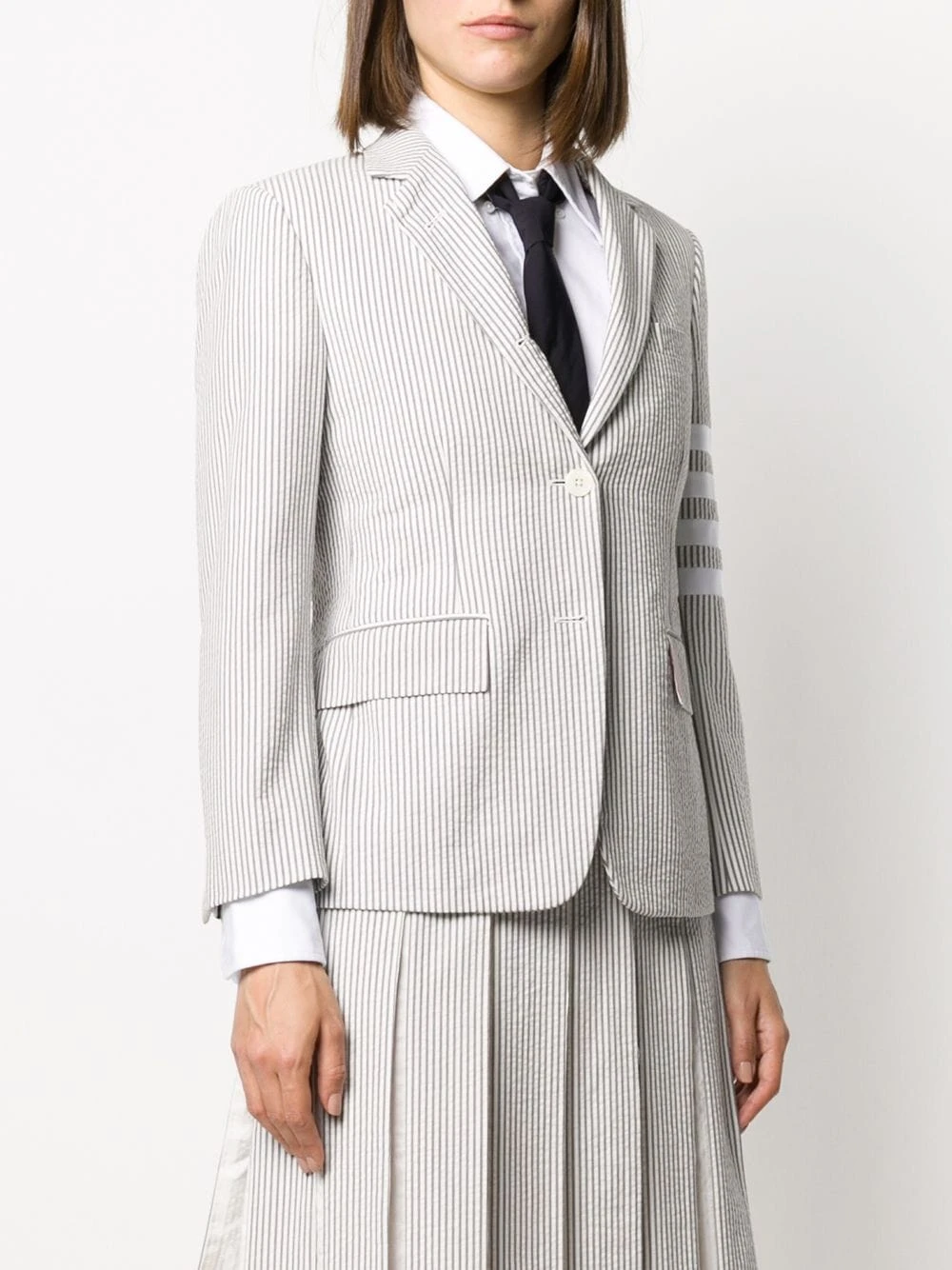Best Pirce ⌛ Thom Browne 4 Bar stripe seersucker sportcoat blazers of women ⭐ 3 Thom Browne 4-Bar stripe seersucker sportcoat