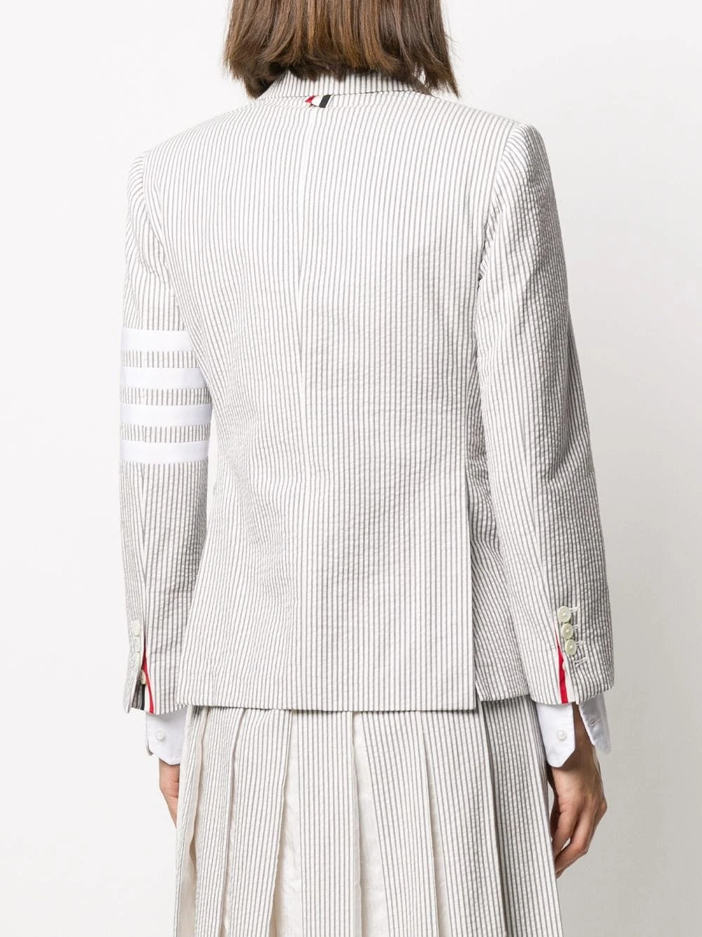Best Pirce ⌛ Thom Browne 4 Bar stripe seersucker sportcoat blazers of women ⭐ 4 Thom Browne 4-Bar stripe seersucker sportcoat