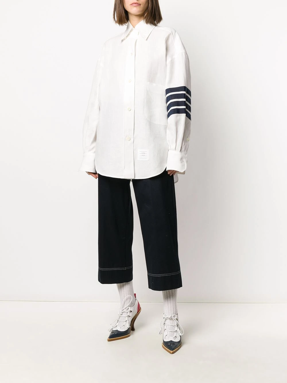 Discount ❤️ Thom Browne Stitching detail cropped trousers cropped pants of women ⭐ 2 Thom Browne stitching-detail cropped trousers