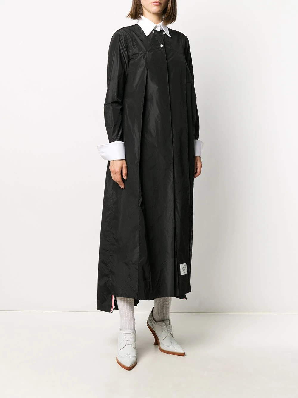 Promo π Thom Browne Contrasting collar pleated shirt dress day dresses of women 𧨠3 Thom Browne contrasting-collar pleated shirt dress