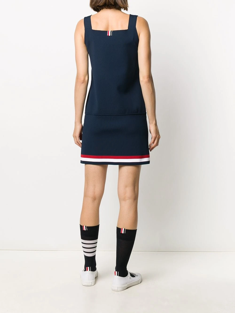 Wholesale 🎁 Thom Browne RWB stripe pleated dress day⌛ dresses of women ✨ 4 Thom Browne RWB-stripe pleated dress
