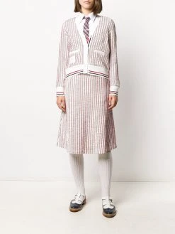 Thom Browne RWB-stripe tweed cardigan