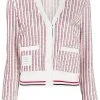 Thom Browne RWB-stripe tweed cardigan