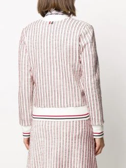 Thom Browne RWB-stripe tweed cardigan