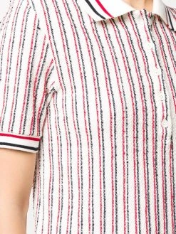 Thom Browne RWB-stripe tweed polo top