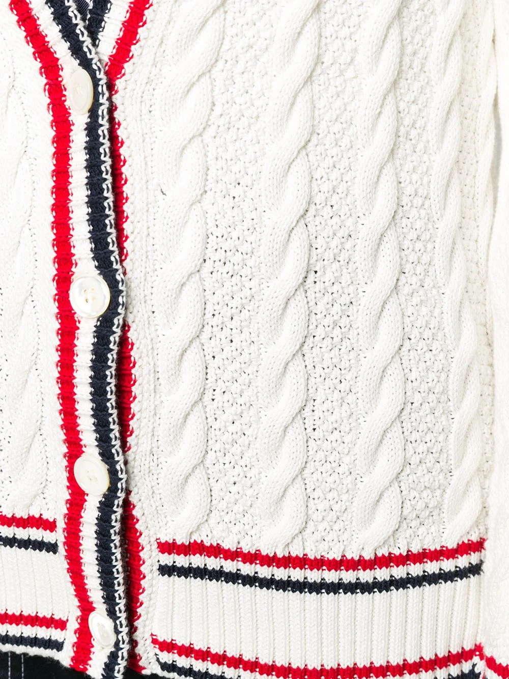 New ⌛ Thom Browne Cable knit V neck cardigan cardigans of women 😉 5 Thom Browne cable knit V-neck cardigan