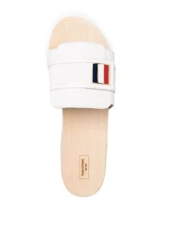 Thom Browne enamel plaque wooden clog