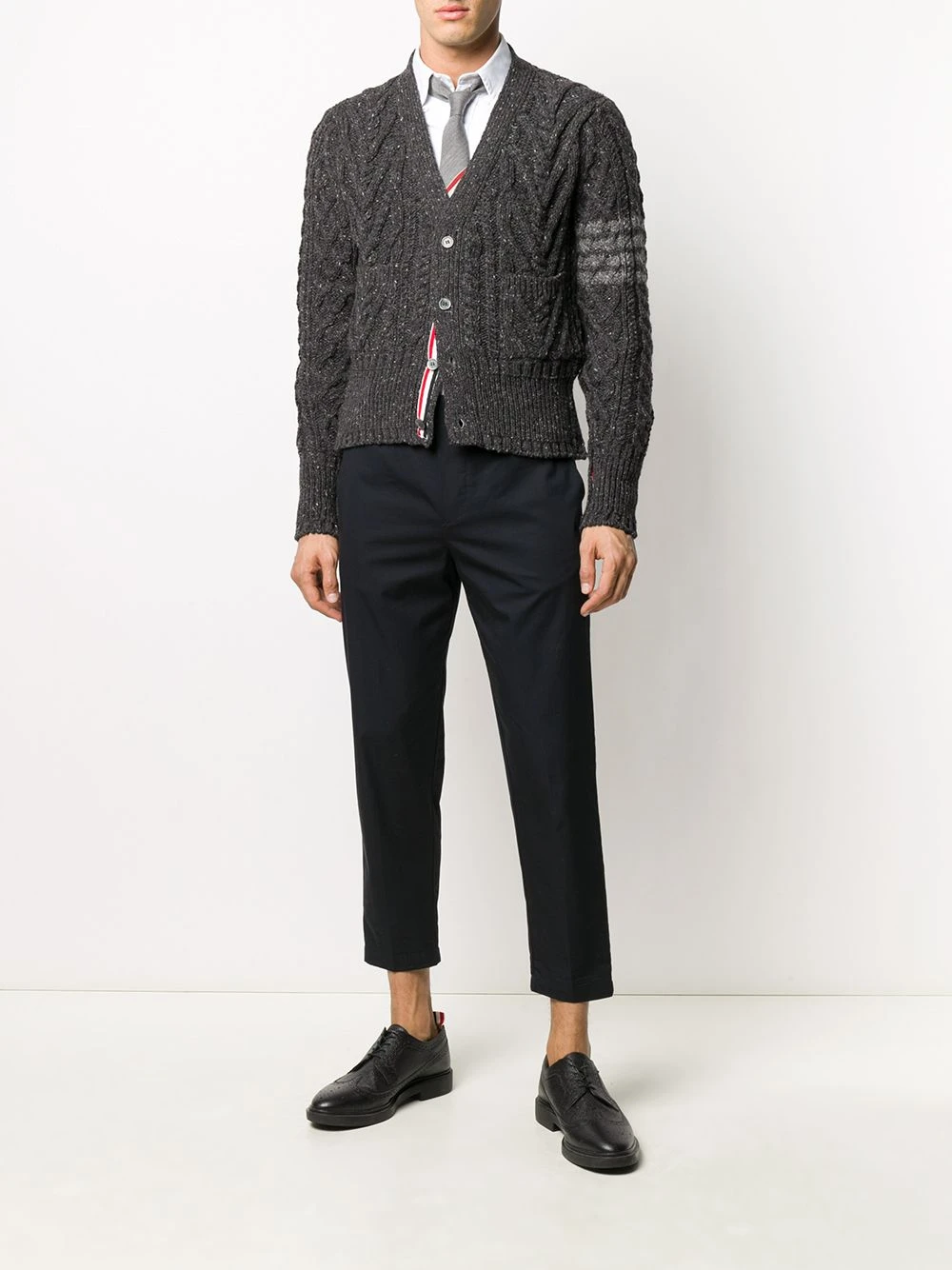Discount π Thom Browne 4 Bar Aran cardigan cardigans of men π 2 Thom Browne 4-Bar Aran cardigan
